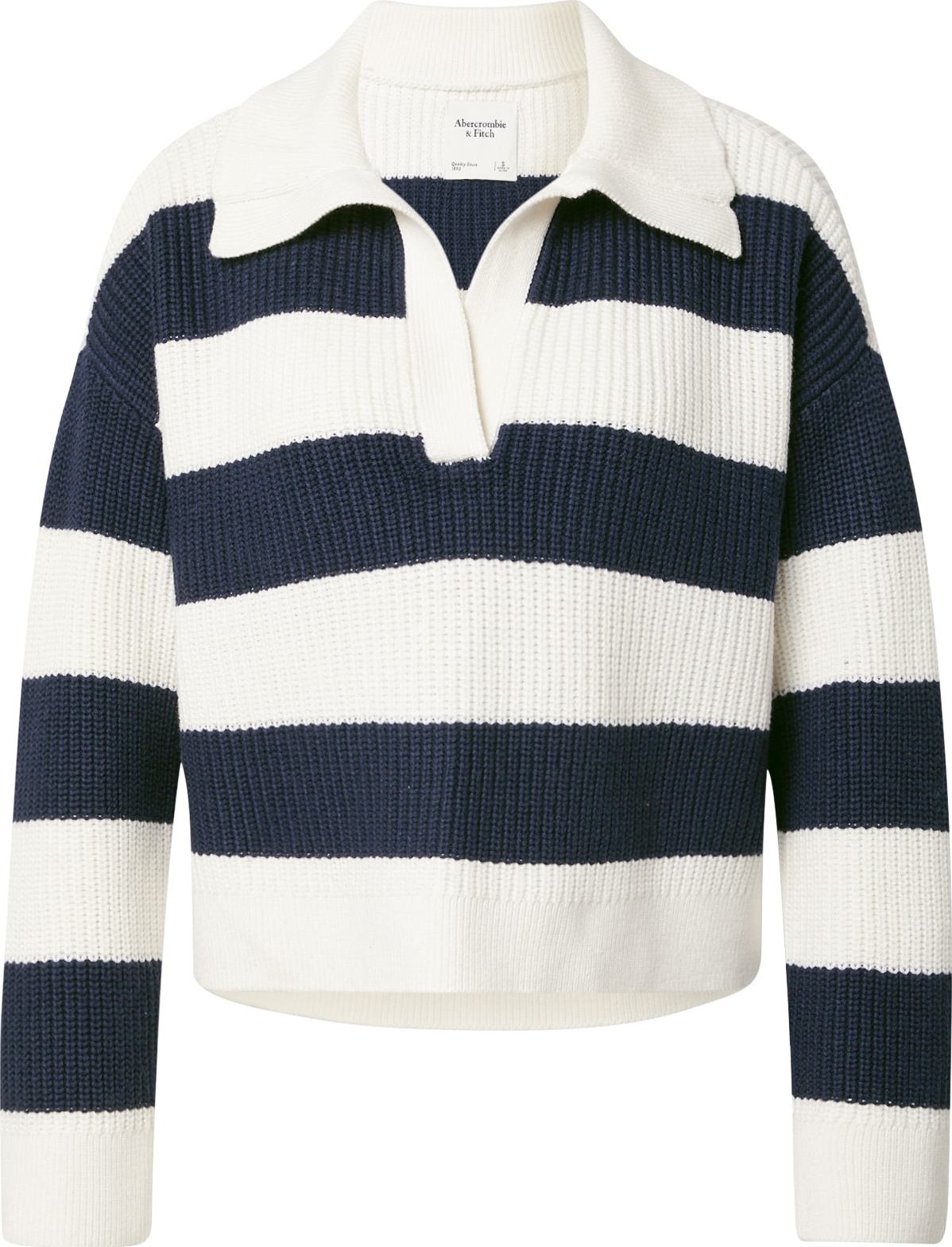 Abercrombie & Fitch Svetr bílá / námořnická modř