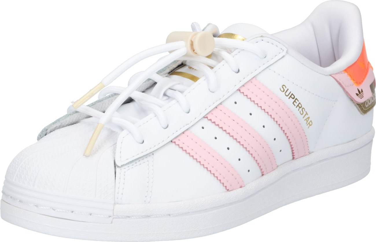 ADIDAS ORIGINALS Tenisky 'Superstar' bílá / pastelově růžová / zlatá / korálová