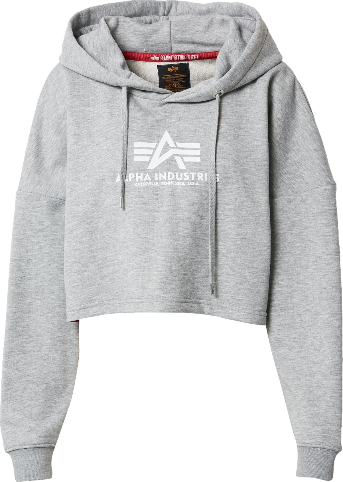 ALPHA INDUSTRIES Mikina bílá / šedý melír