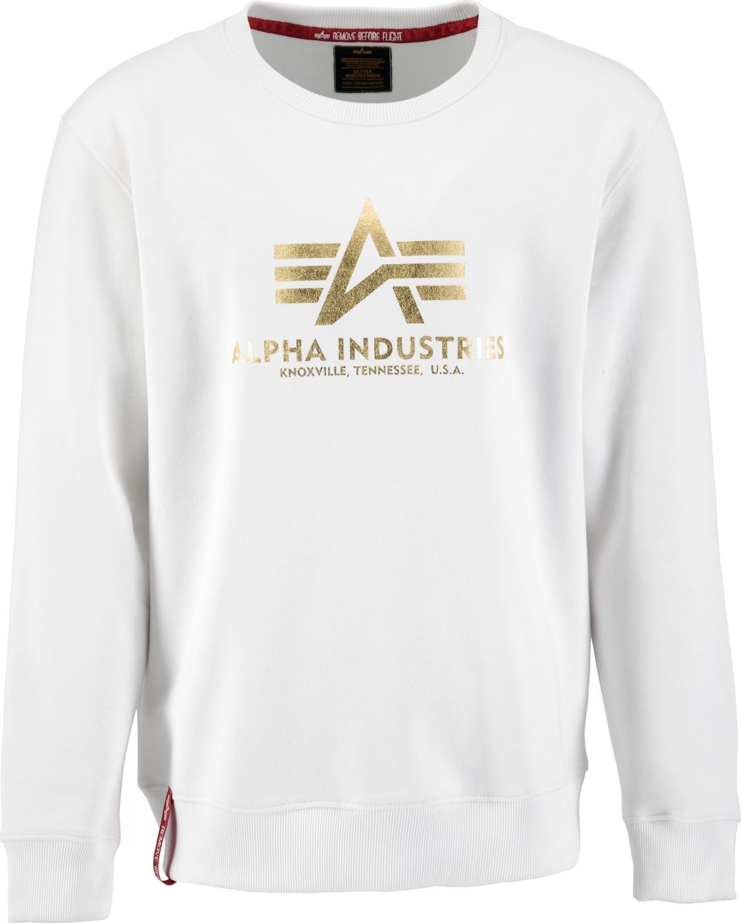 ALPHA INDUSTRIES Mikina bílá / zlatá