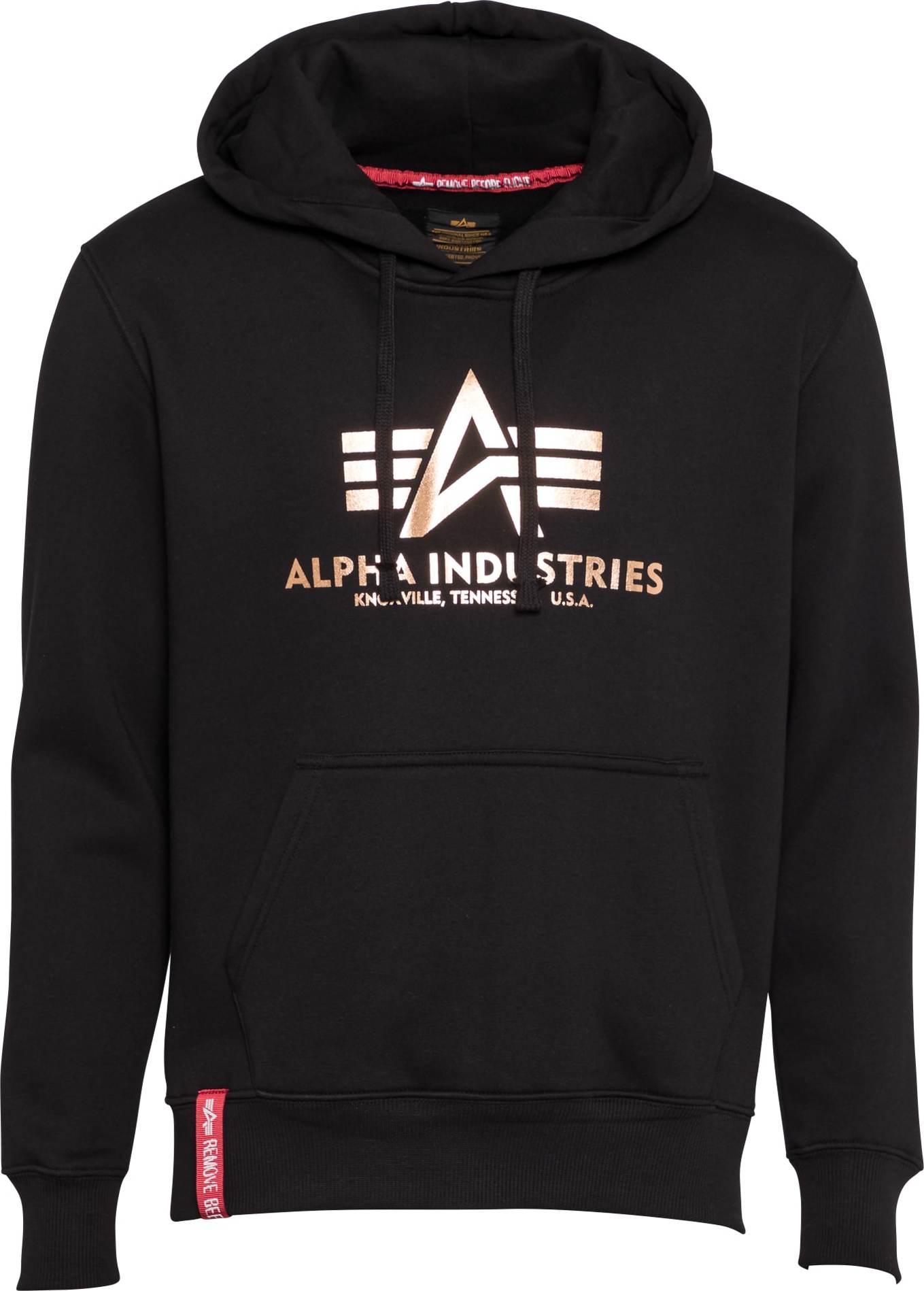 ALPHA INDUSTRIES Mikina černá / zlatá