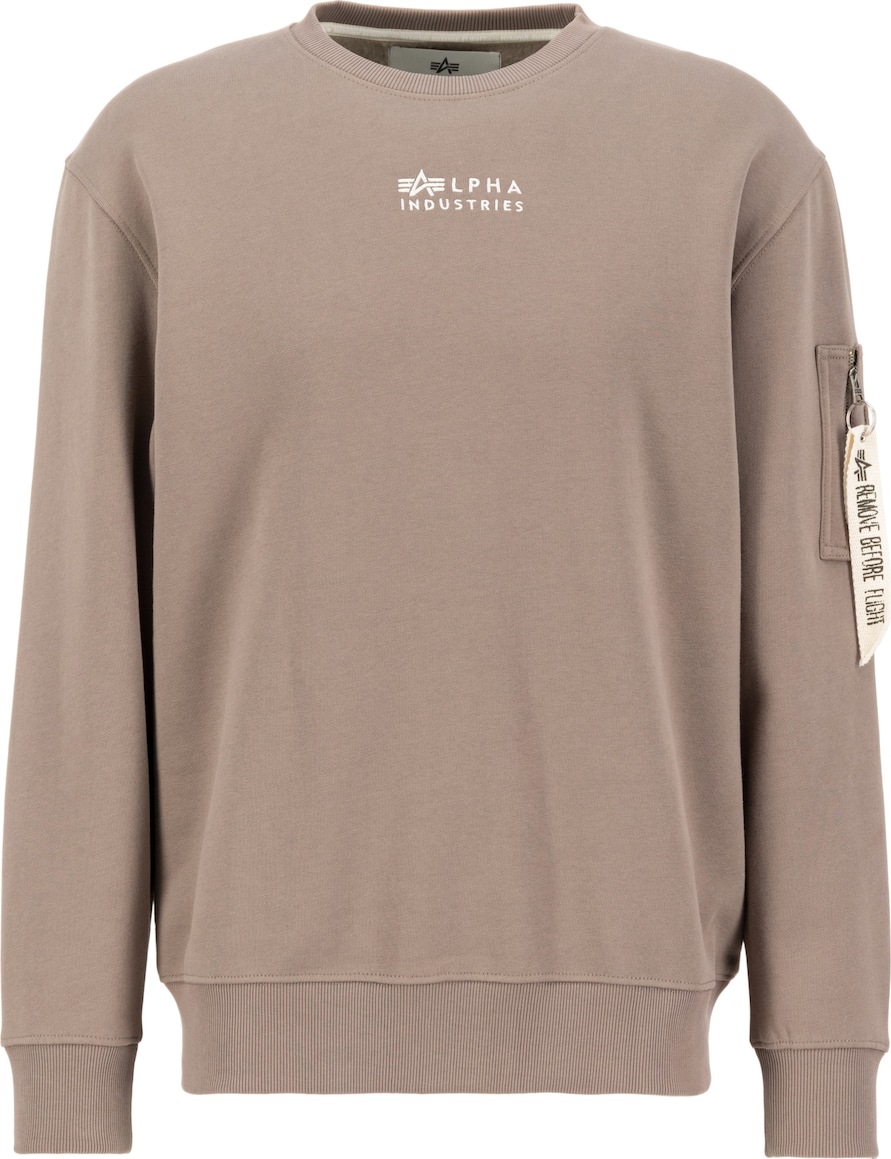ALPHA INDUSTRIES Mikina hnědá / bílá