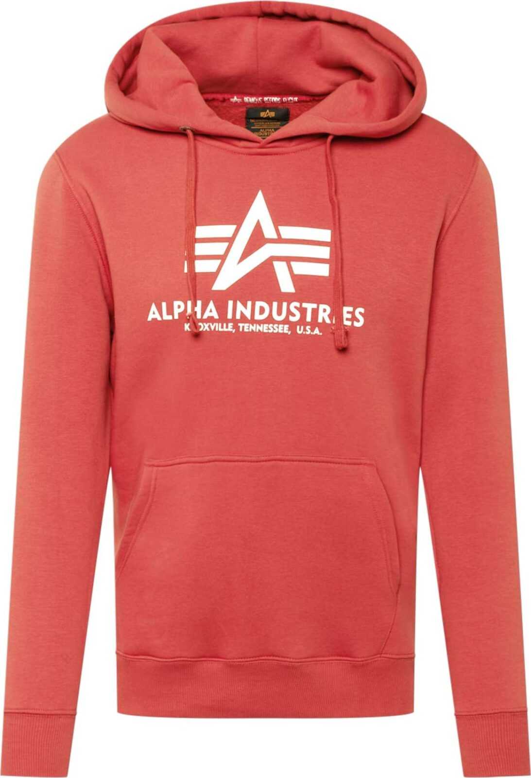 ALPHA INDUSTRIES Mikina melounová / bílá