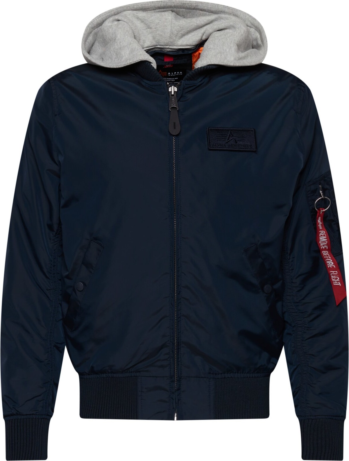 ALPHA INDUSTRIES Přechodná bunda 'MA-1' noční modrá / světle šedá