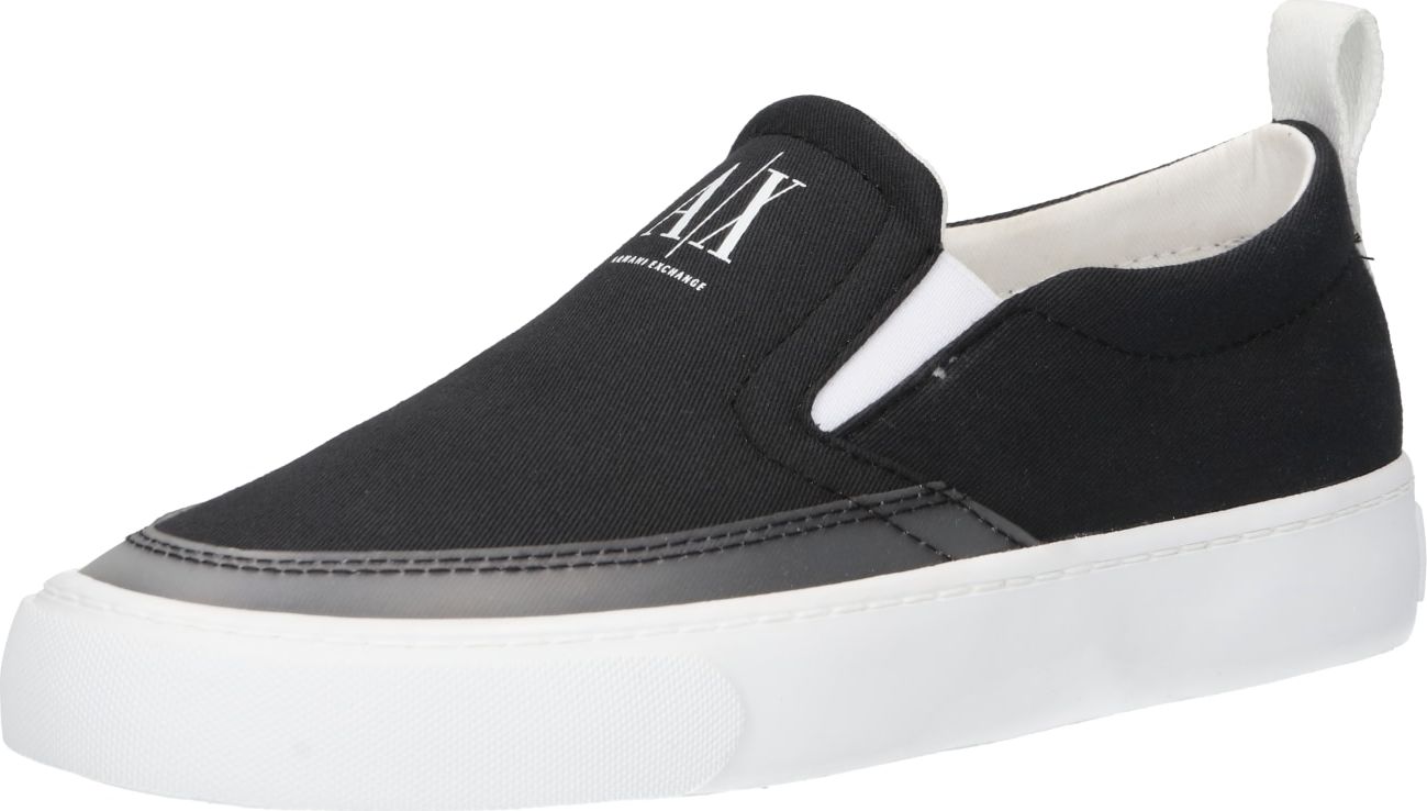 ARMANI EXCHANGE Slip on boty černá / bílá