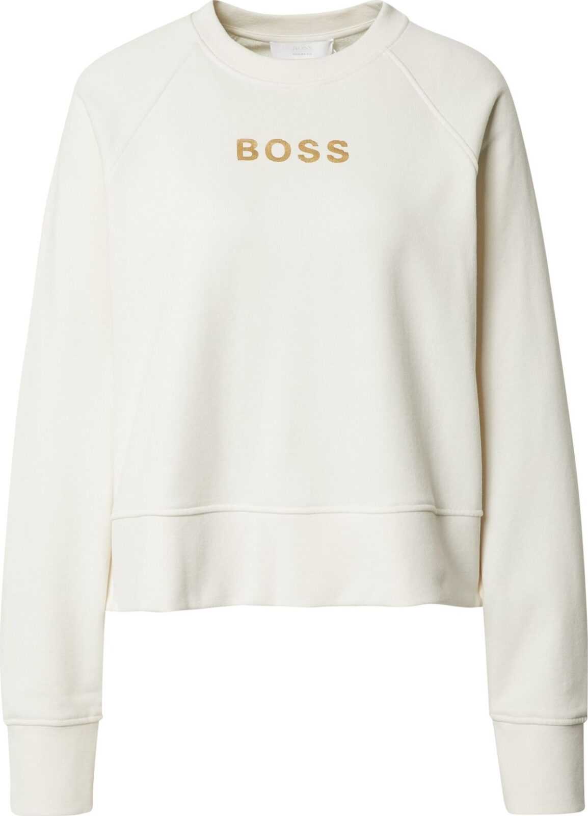 BOSS Orange Mikina 'Elia' bílá / zlatá