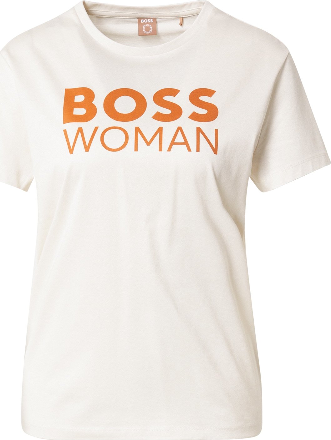 BOSS Orange Tričko 'Elinea' bílá / tmavě oranžová