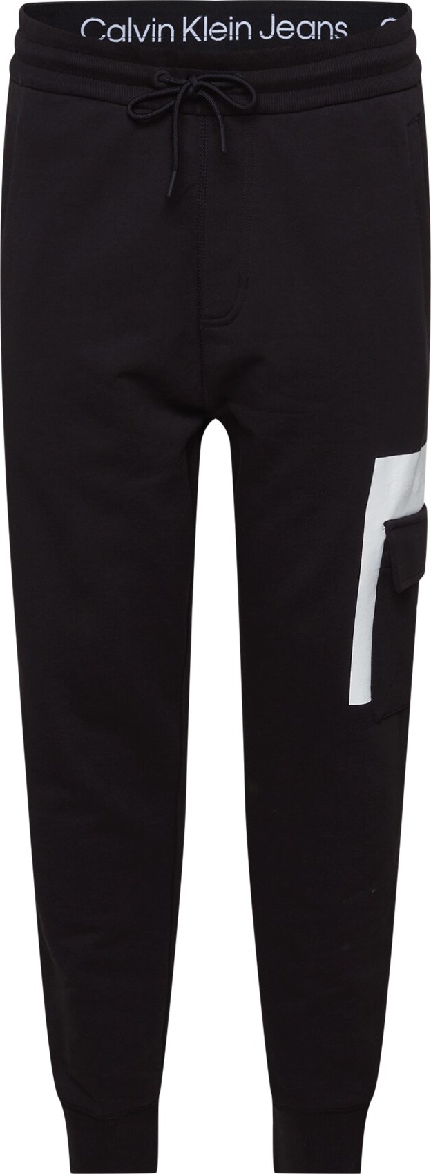 Calvin Klein Jeans Kalhoty černá / bílá
