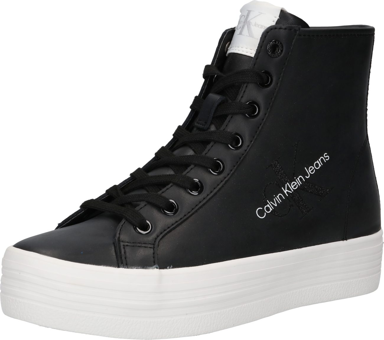 Calvin Klein Jeans Kotníkové tenisky černá / bílá