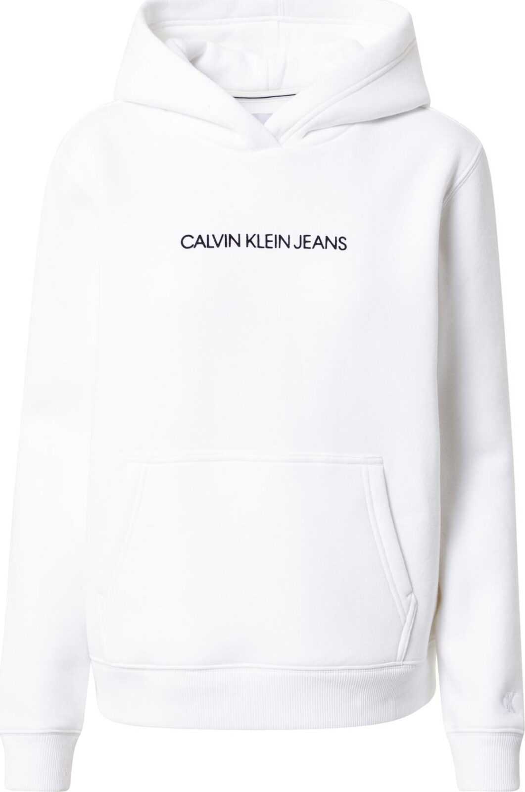 Calvin Klein Jeans Mikina bílá / černá