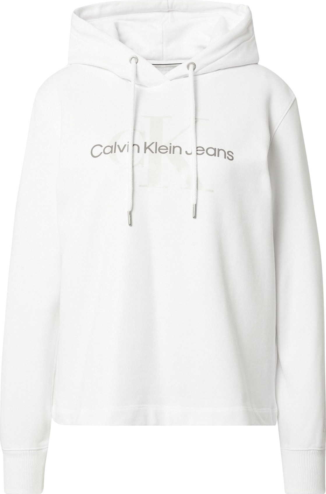 Calvin Klein Jeans Mikina bílá / šedá