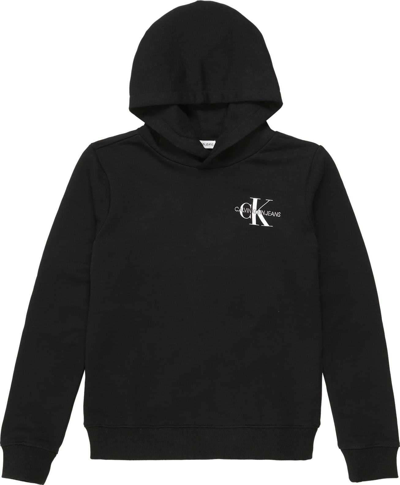 Calvin Klein Jeans Mikina bílá / černá