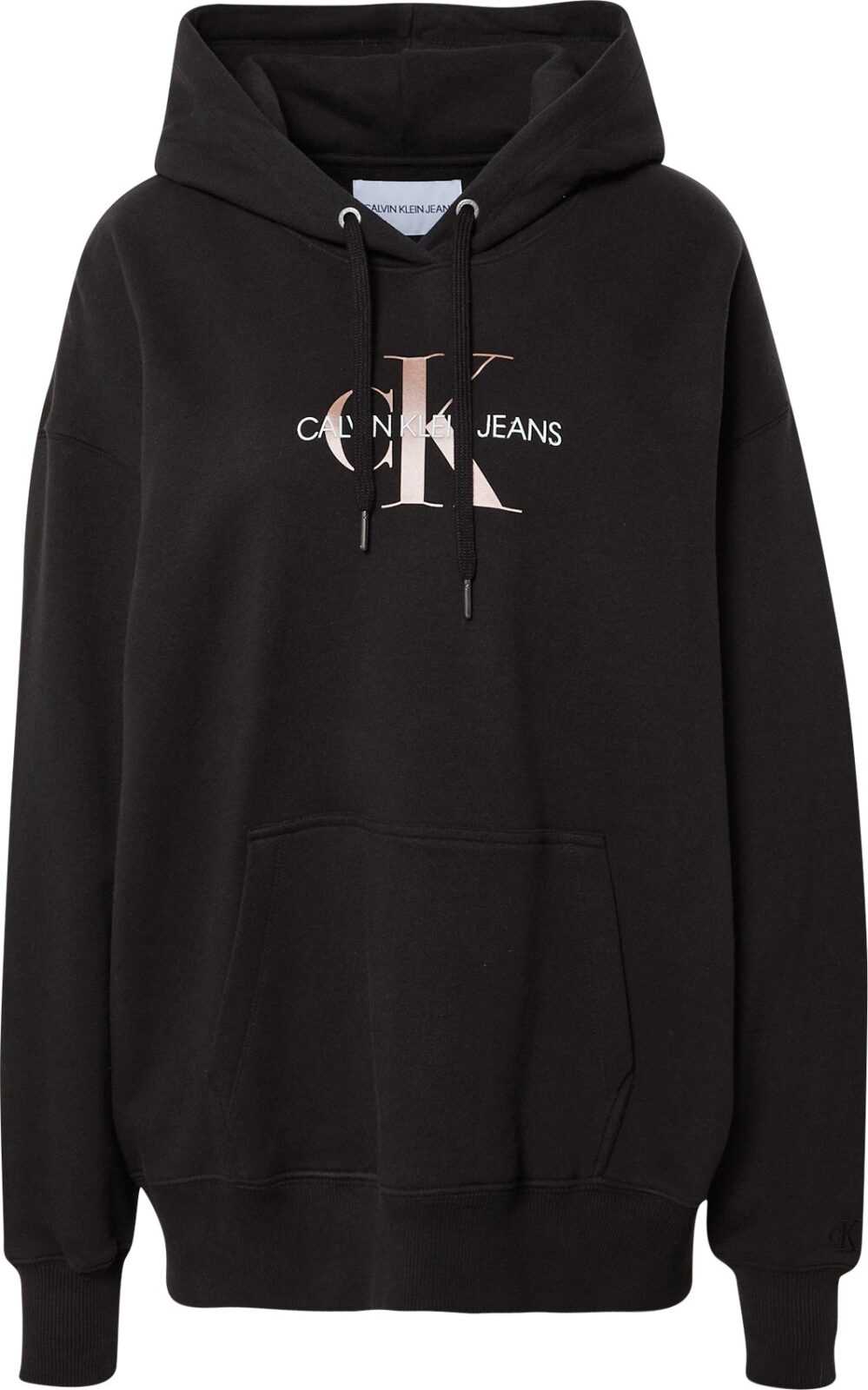 Calvin Klein Jeans Mikina černá / bílá / růžová