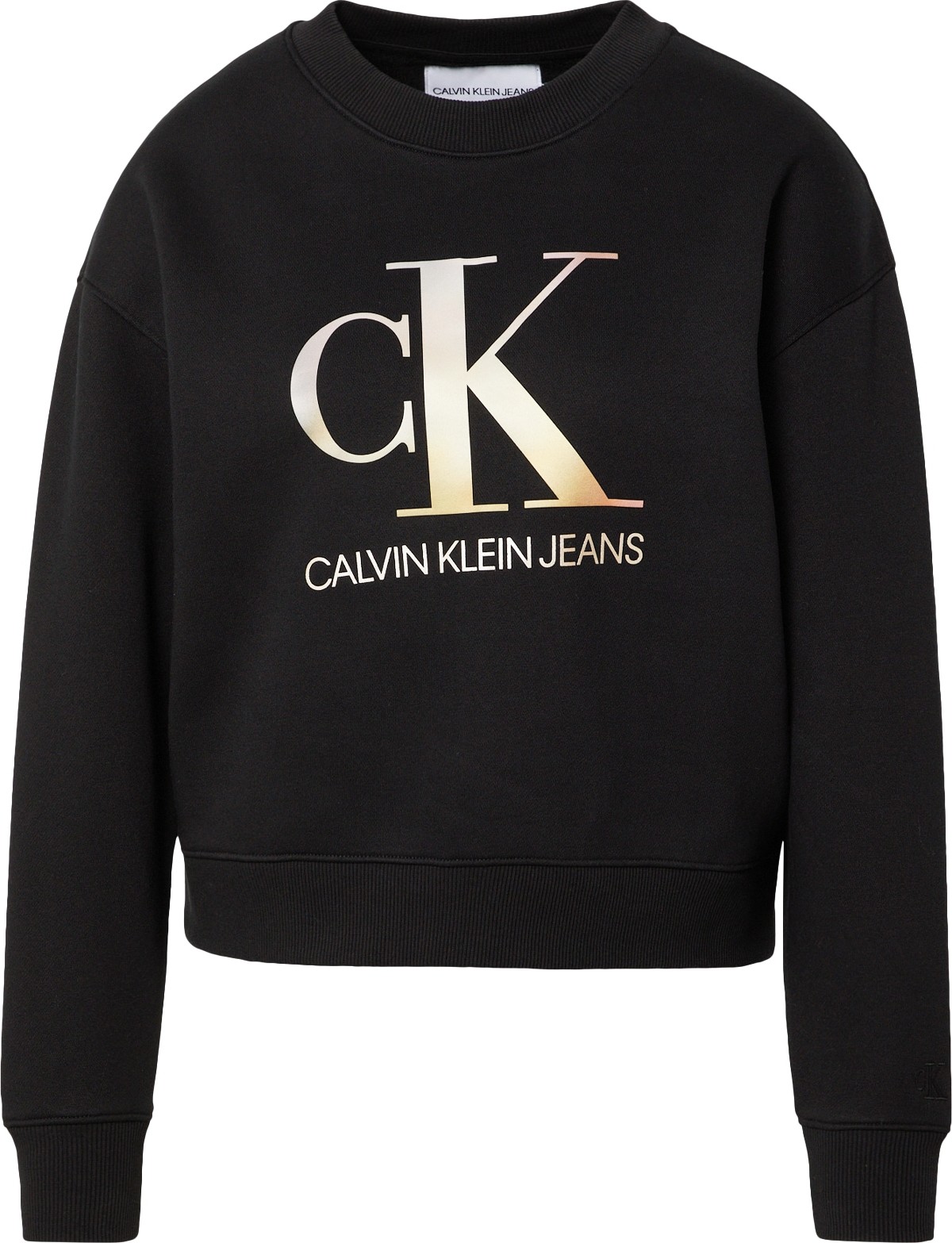 Calvin Klein Jeans Mikina černá / zlatá