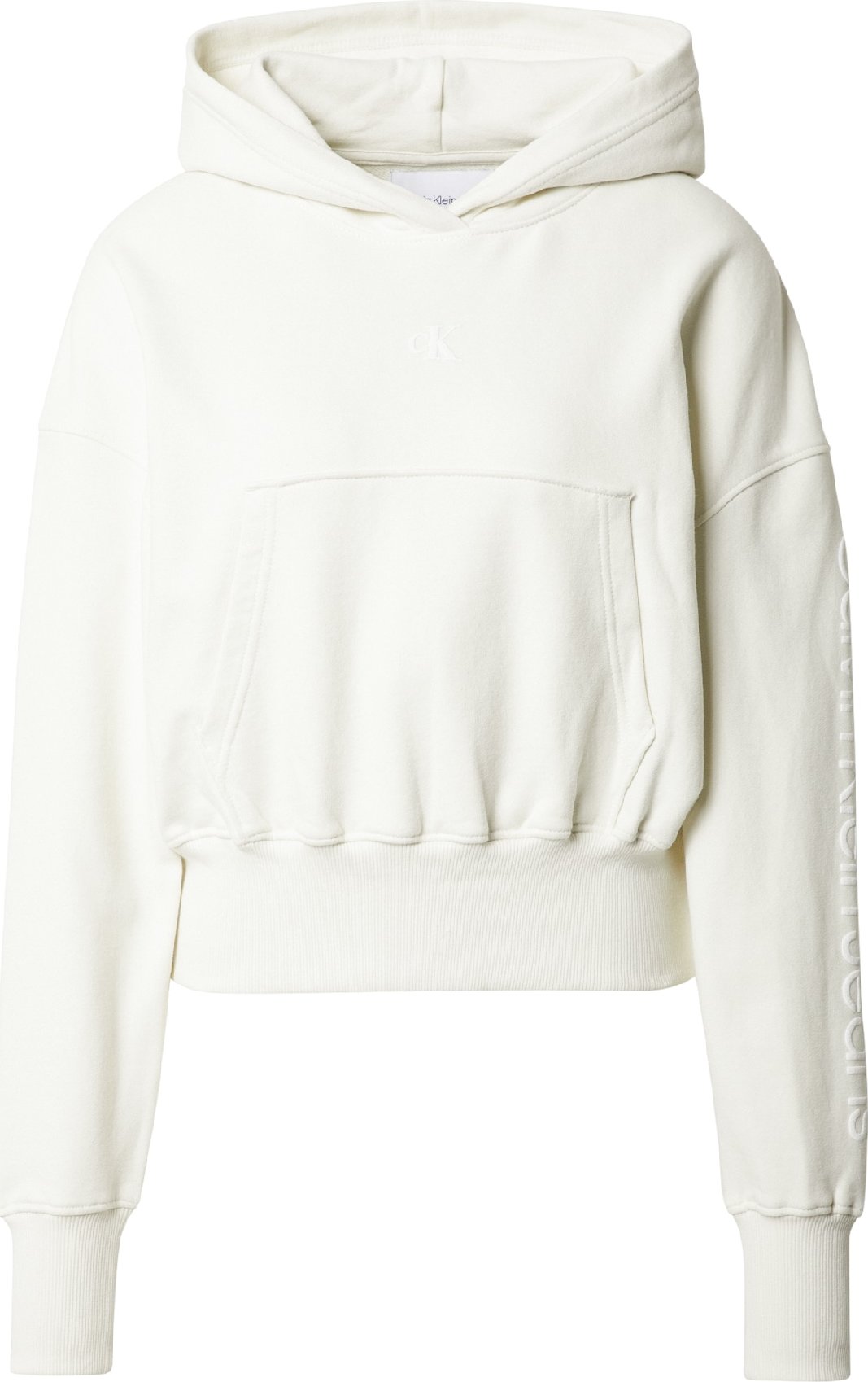 Calvin Klein Jeans Mikina světlemodrá / barva bílé vlny / světle šedá