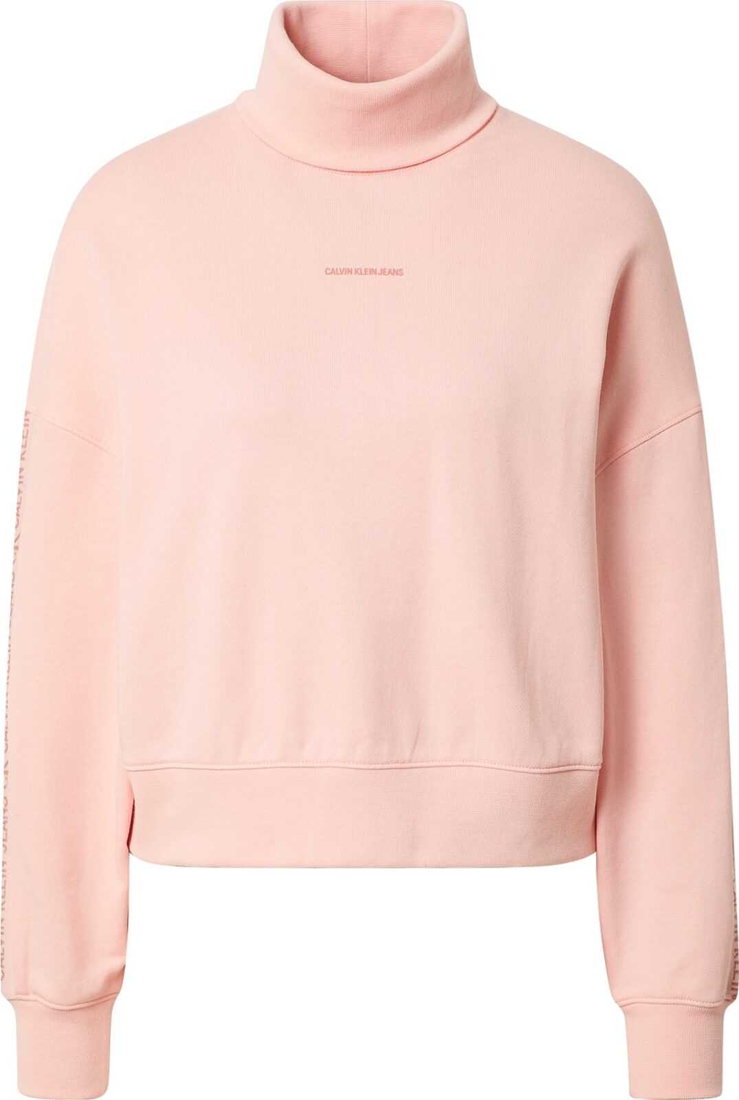 Calvin Klein Jeans Mikina pastelově růžová / krvavě červená