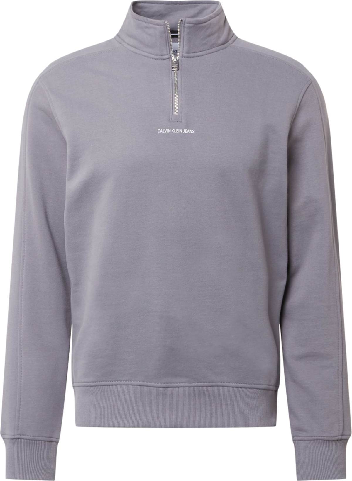 Calvin Klein Jeans Mikina šedá / bílá