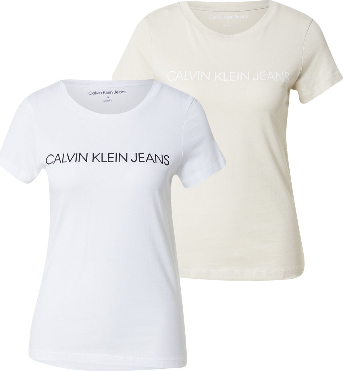 Calvin Klein Jeans Tričko písková / bílá / černá
