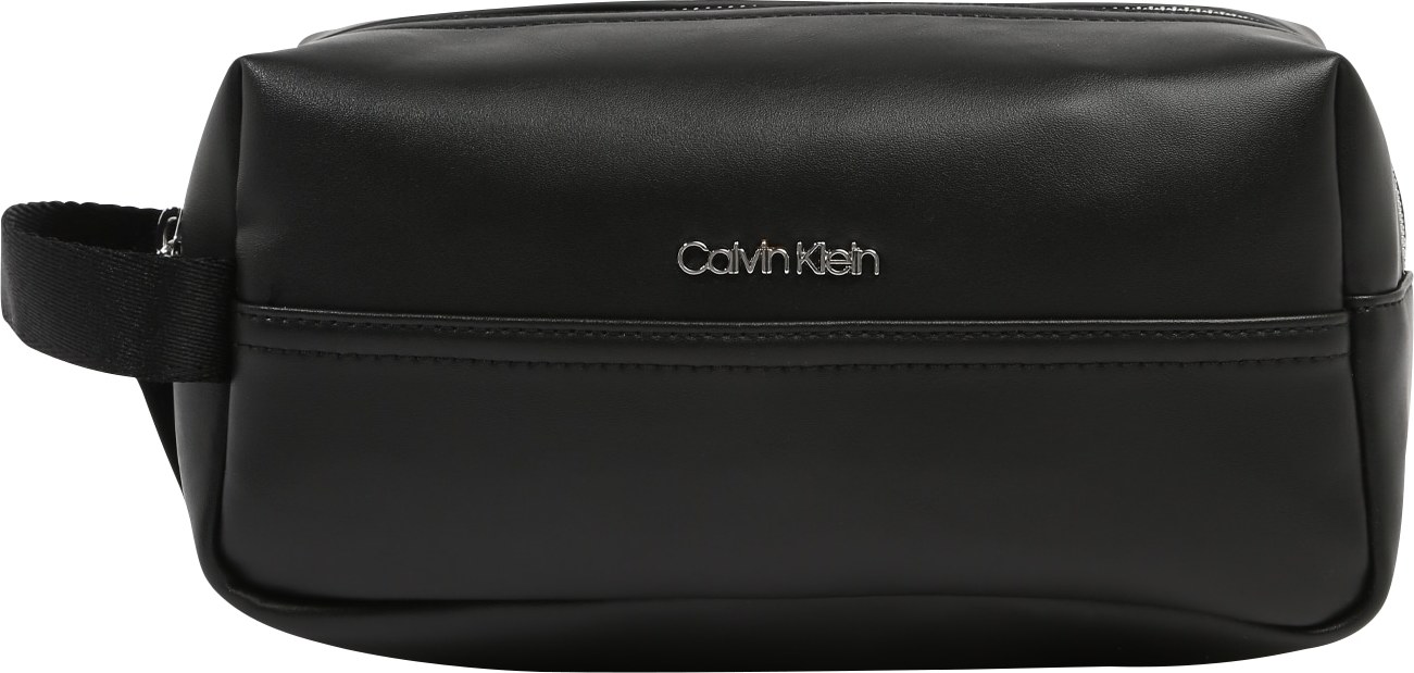 Calvin Klein Kosmetická taška černá / stříbrná