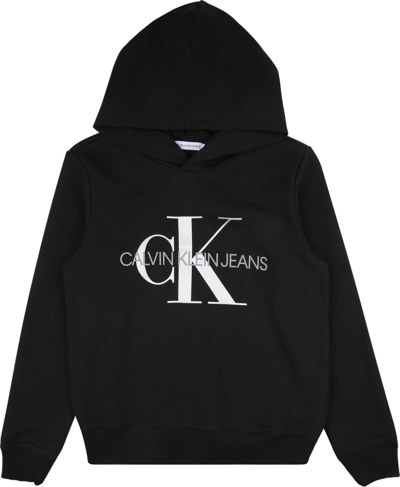 Calvin Klein Jeans Mikina černá / bílá / šedá