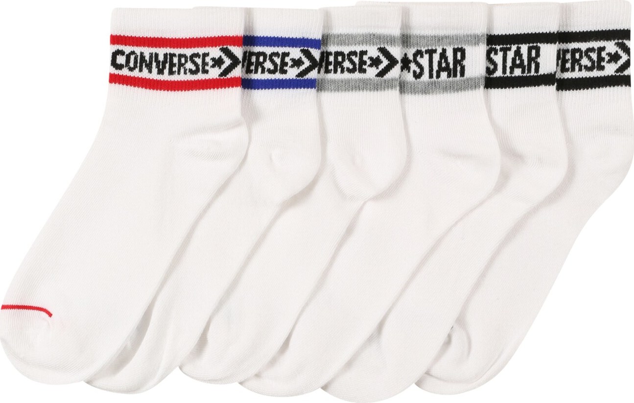 CONVERSE Ponožky bílá / červená / modrá / šedá / černá
