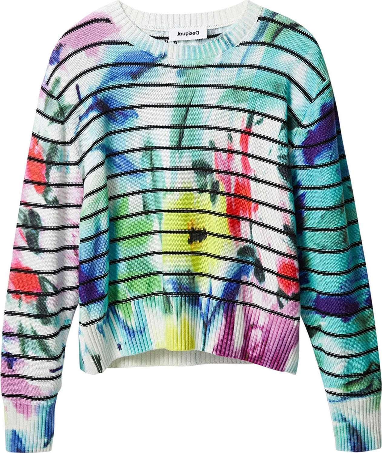 Desigual Svetr 'Hipolita' bílá / černá / mix barev