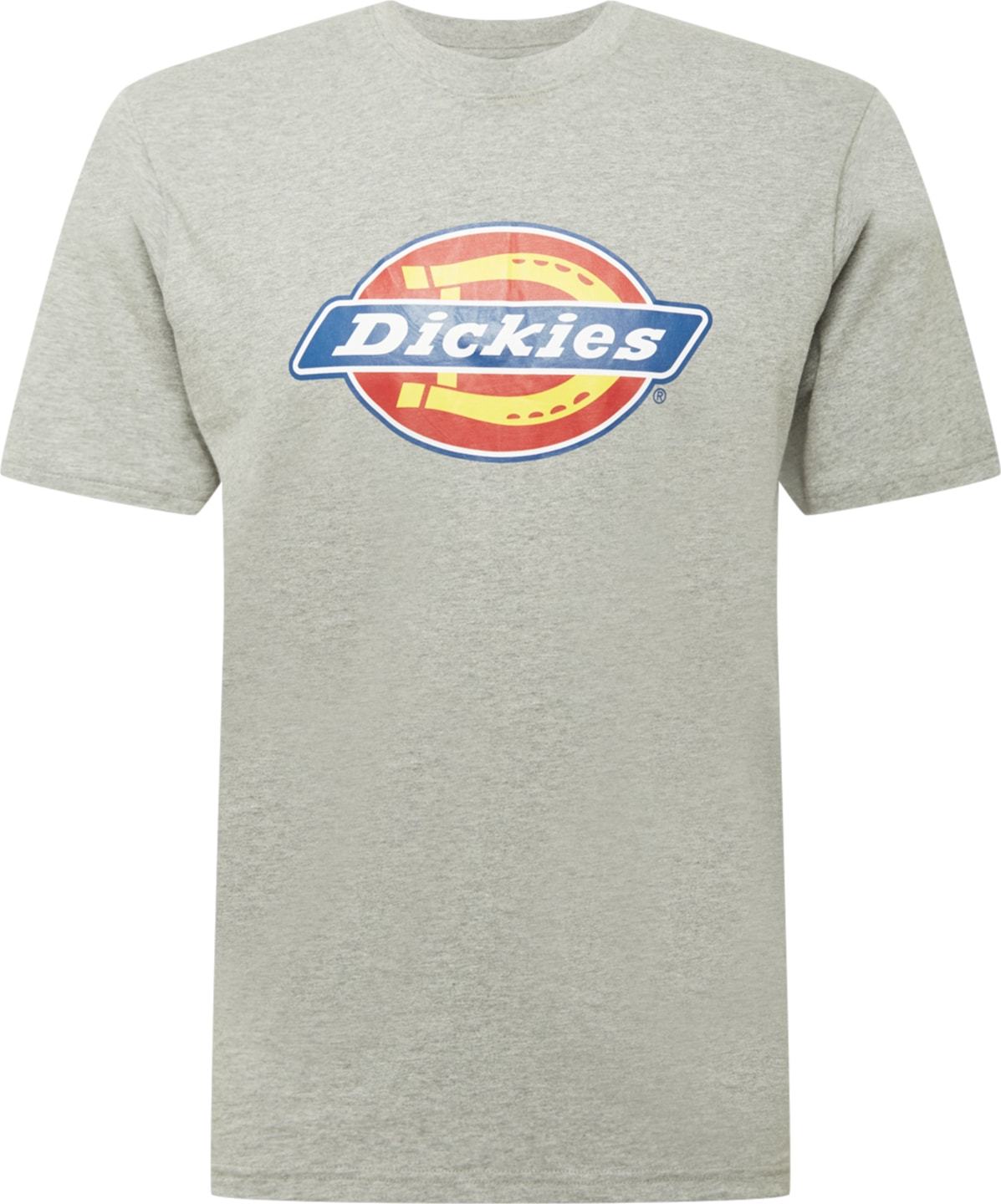 DICKIES Tričko 'Icon Logo' šedý melír / bílá / královská modrá / ohnivá červená / limone