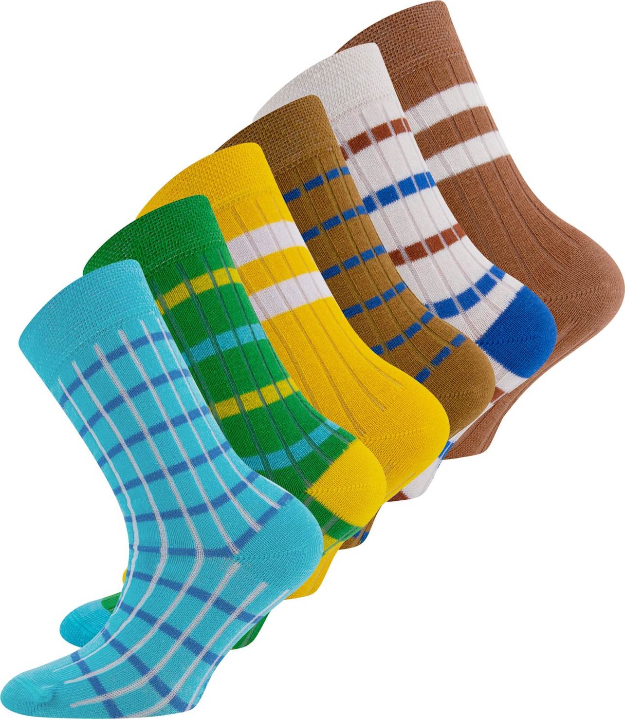 EWERS Ponožky modrá / zelená / žlutá / hnědá / bílá