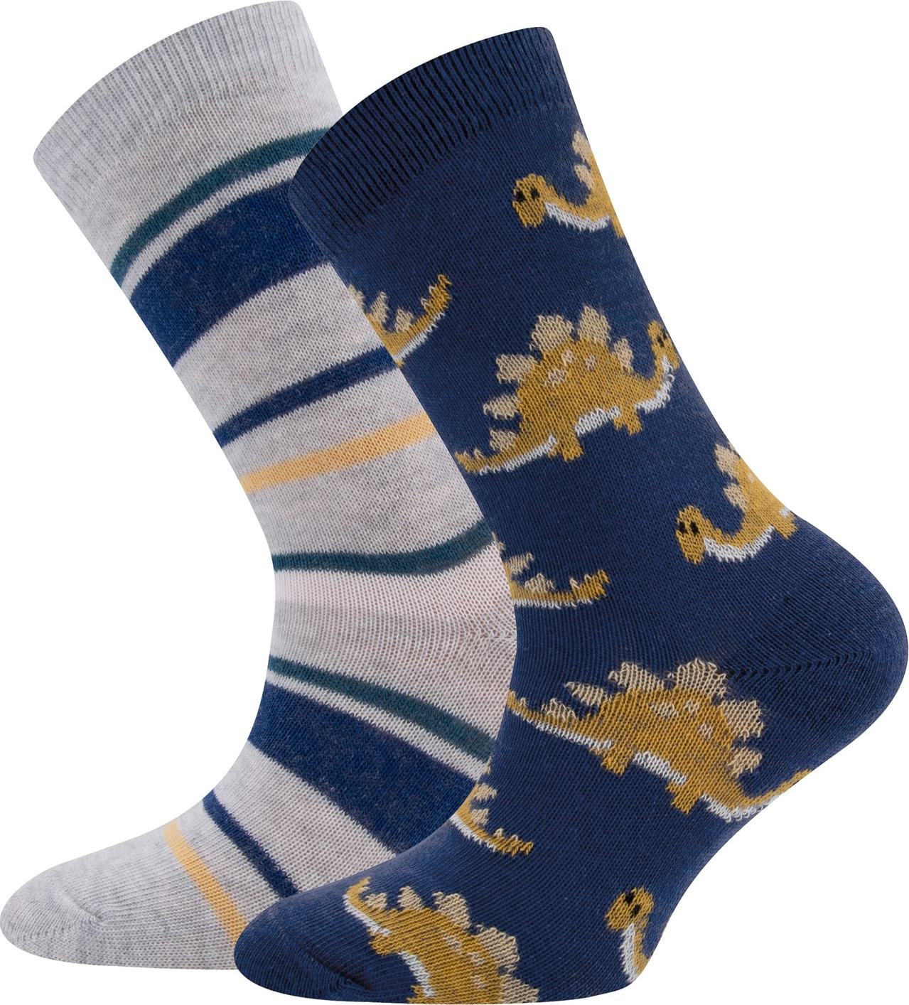 EWERS Ponožky tmavě modrá / šedý melír / pudrová / jasně oranžová / zlatě žlutá