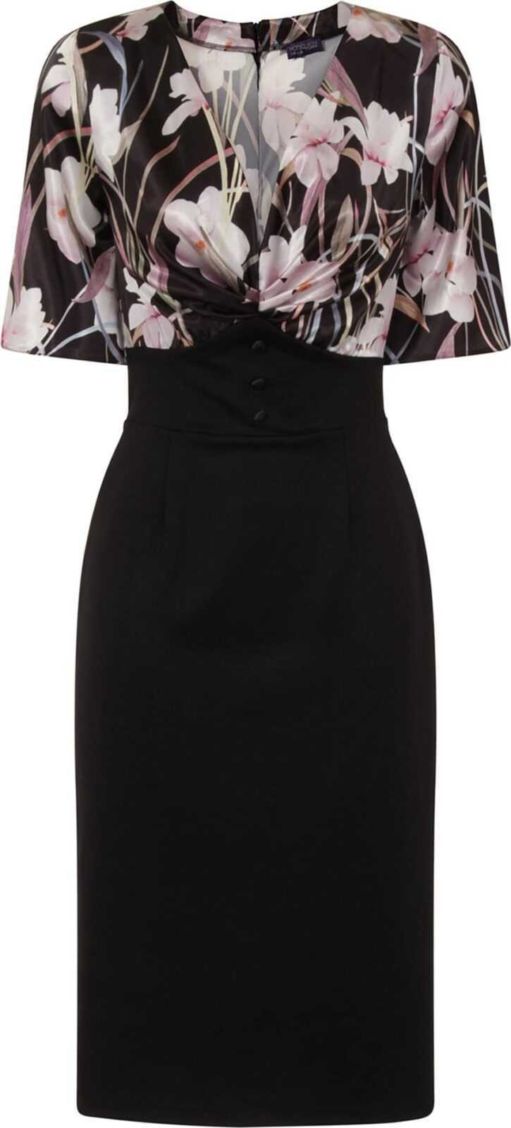 HotSquash Šaty 'Emma' černá / bílá / starorůžová