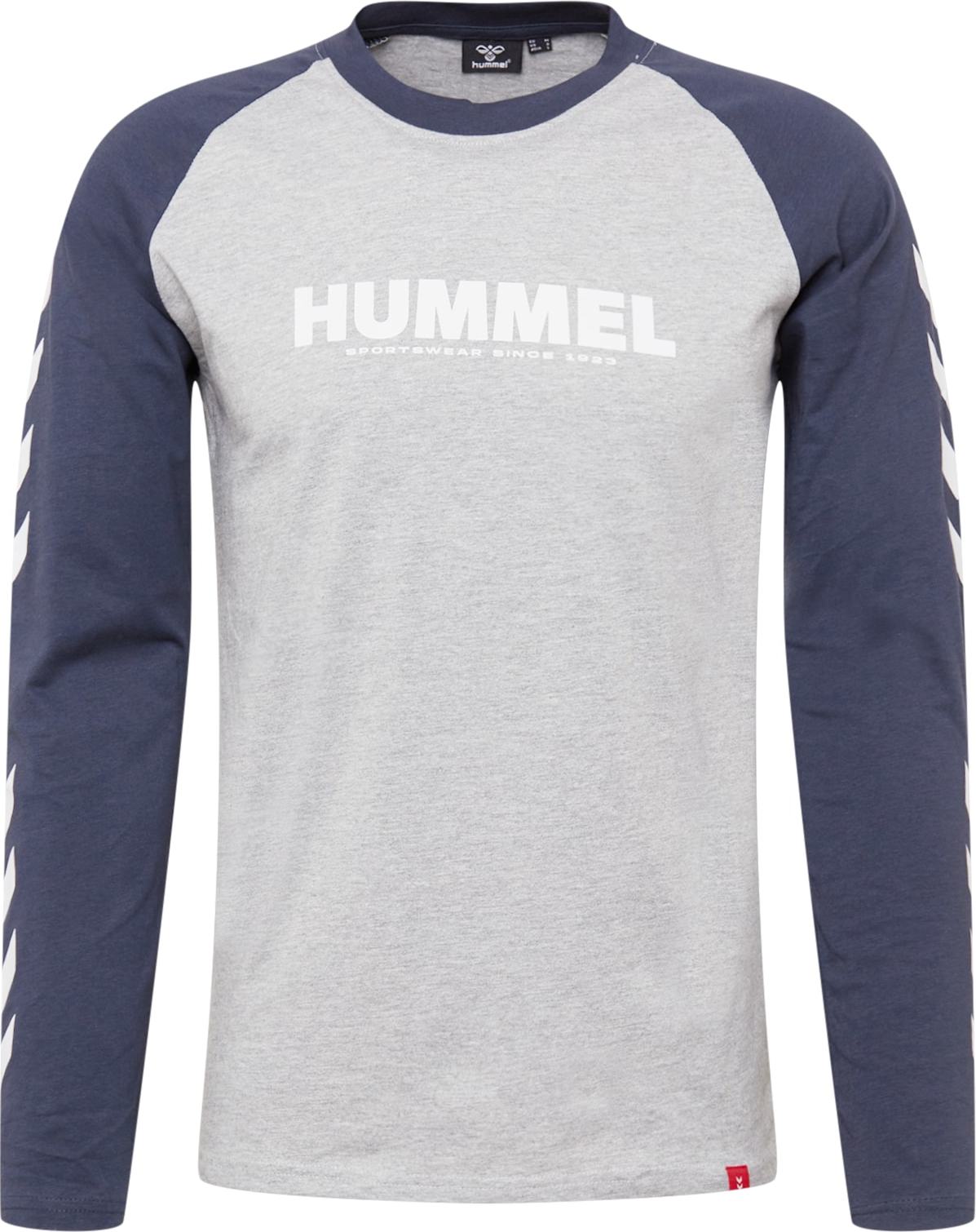 Hummel Funkční tričko noční modrá / šedý melír / bílá / červená