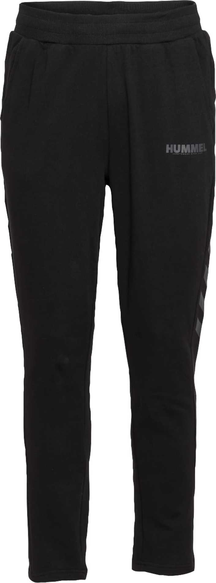 Hummel Sportovní kalhoty 'Legacy' černá / stříbrně šedá