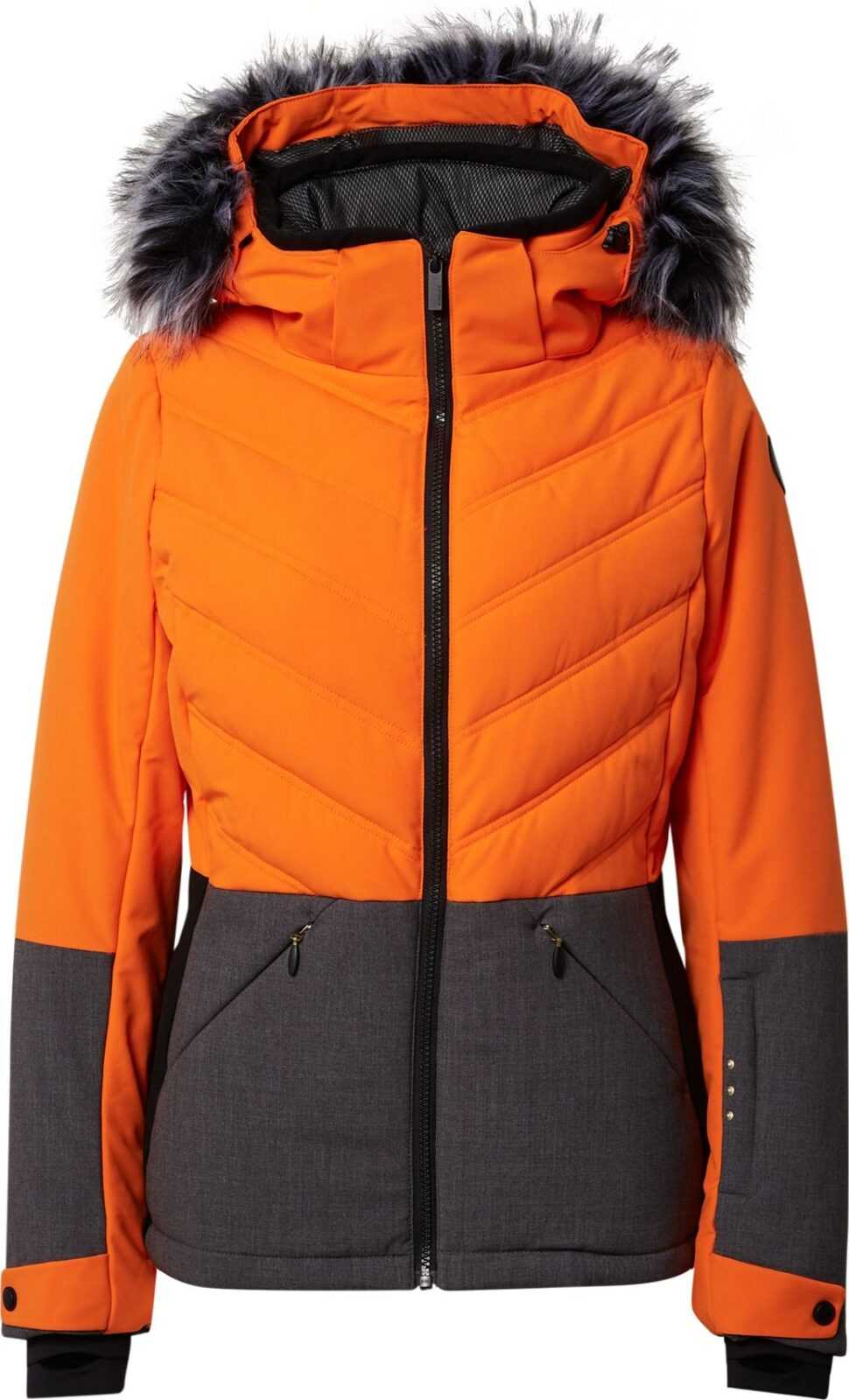 ICEPEAK Outdoorová bunda 'Electra' šedý melír / tmavě oranžová