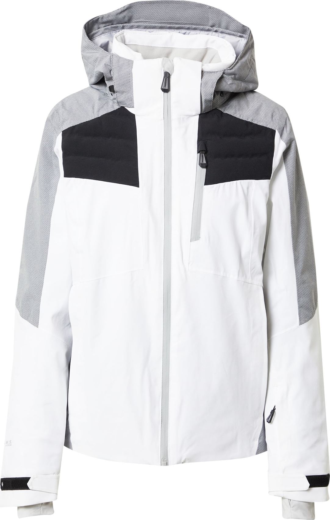 ICEPEAK Outdoorová bunda 'FARRAGUT' bílá / šedý melír / černá