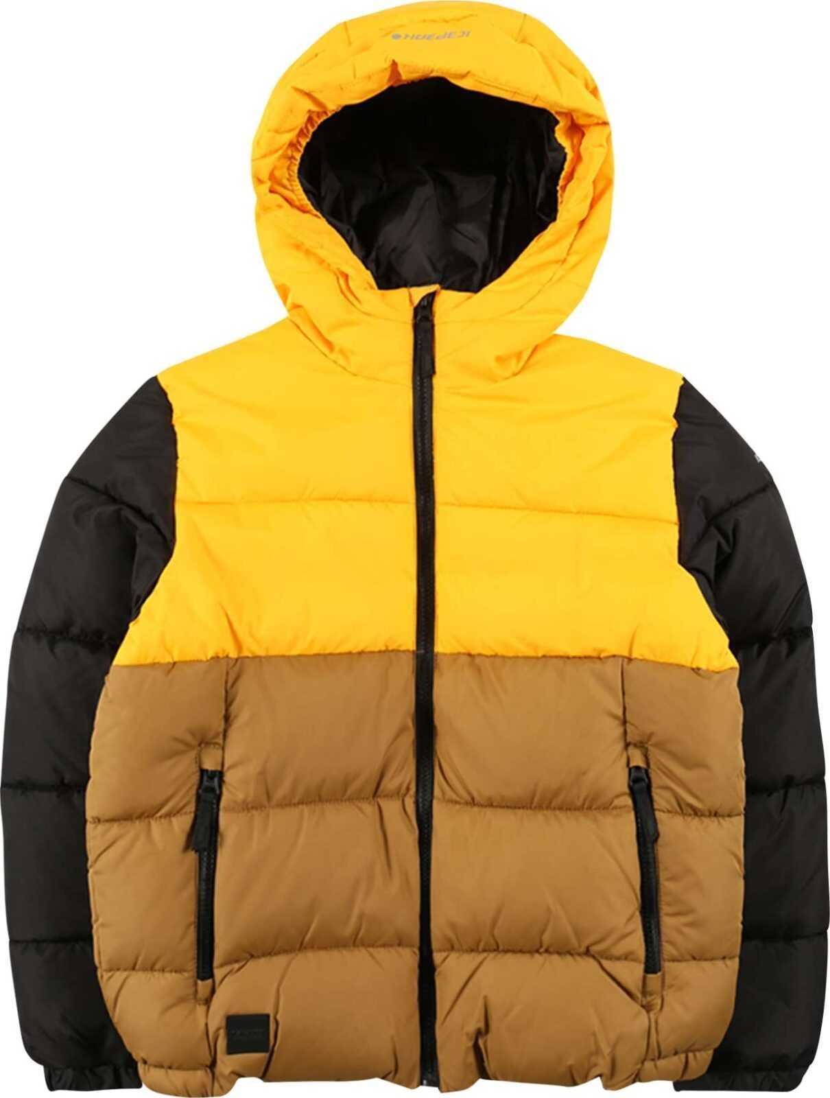 ICEPEAK Outdoorová bunda 'Kirkman' limone / černá / velbloudí