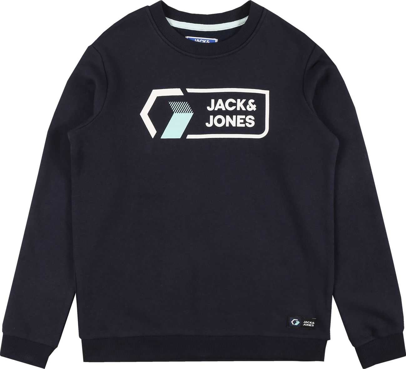 Jack & Jones Junior Mikina 'LOGAN' tmavě modrá / bílá / azurová