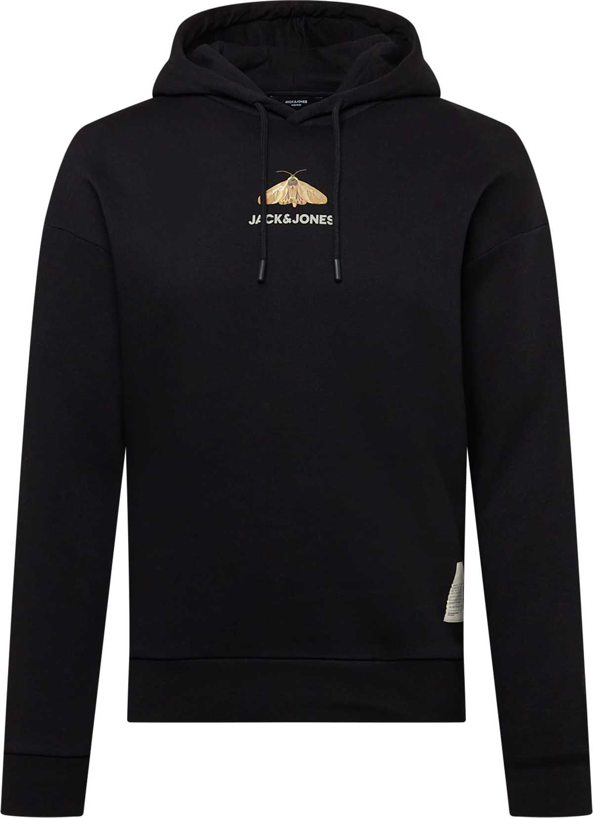 JACK & JONES Mikina černá / hnědá / světle šedá / bílá