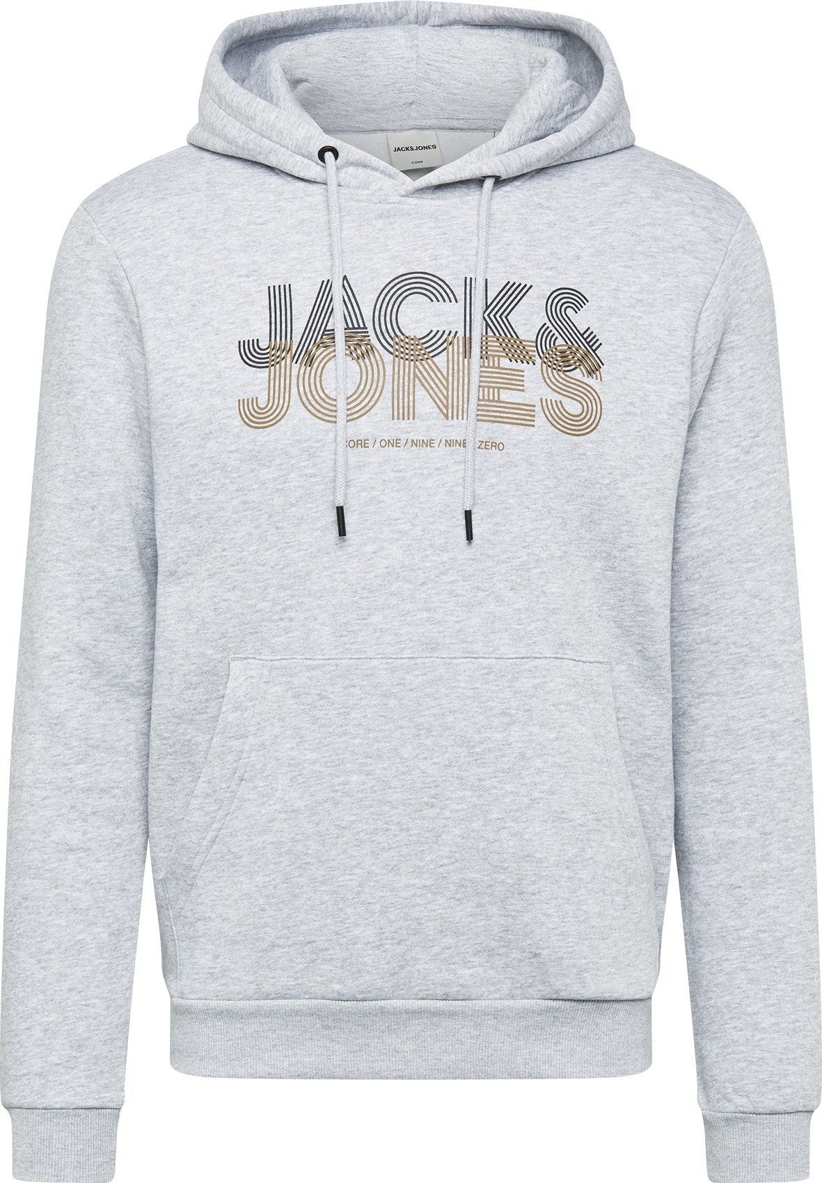 JACK & JONES Mikina 'Lexus' šedý melír / grafitová / hnědá