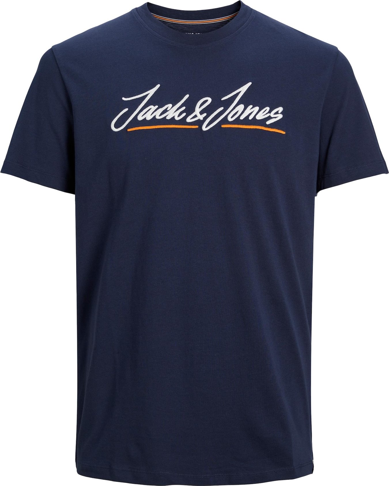 JACK & JONES Tričko 'Tons Upscale' bílá / mandarinkoná / marine modrá