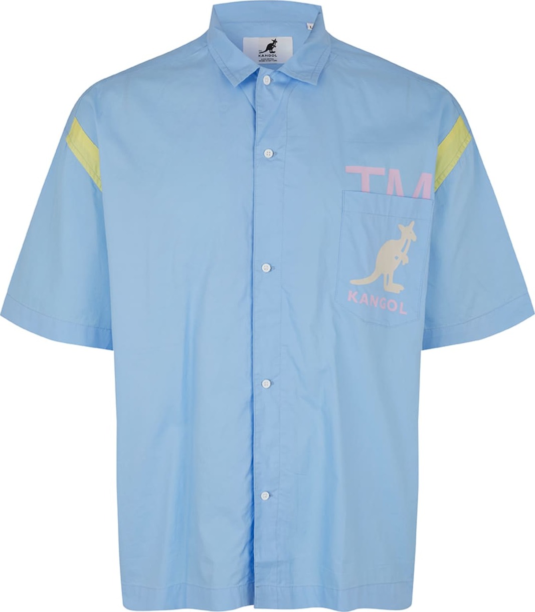 KANGOL Košile 'Austin' kouřově modrá / žlutá / světle růžová / pudrová