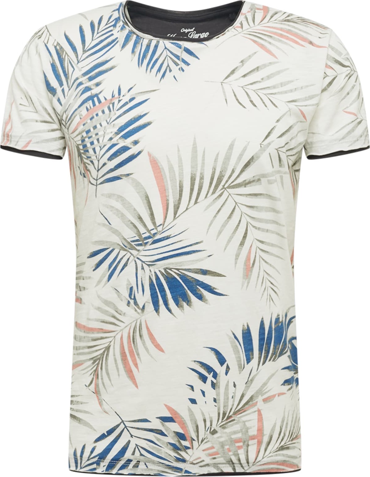 Key Largo Tričko 'PALM' offwhite / námořnická modř / lososová / khaki