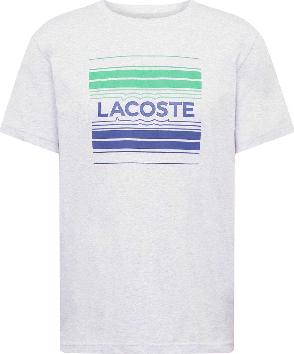 Lacoste Sport Funkční tričko šedý melír / zelená / modrá