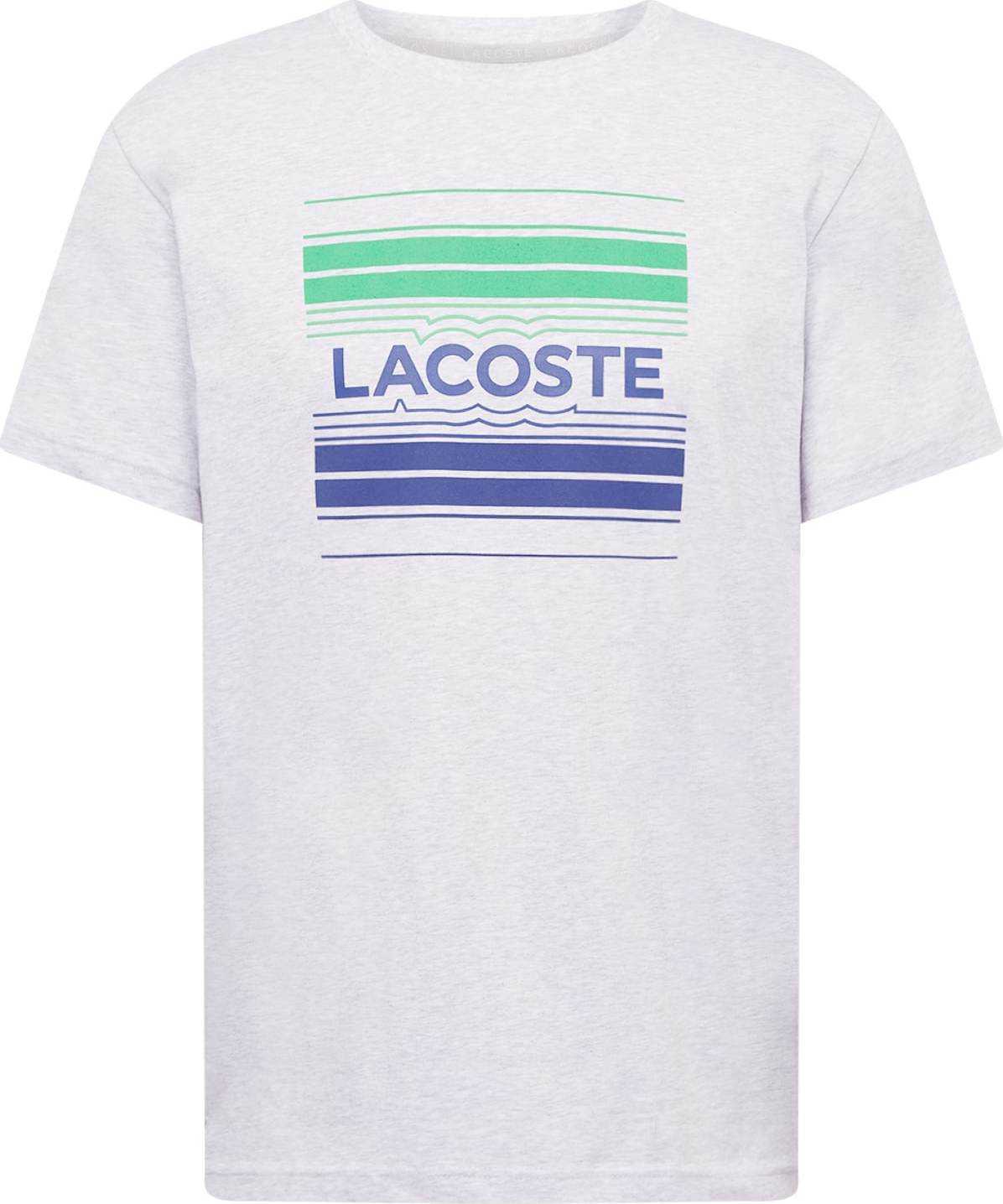 Lacoste Sport Funkční tričko šedý melír / zelená / modrá