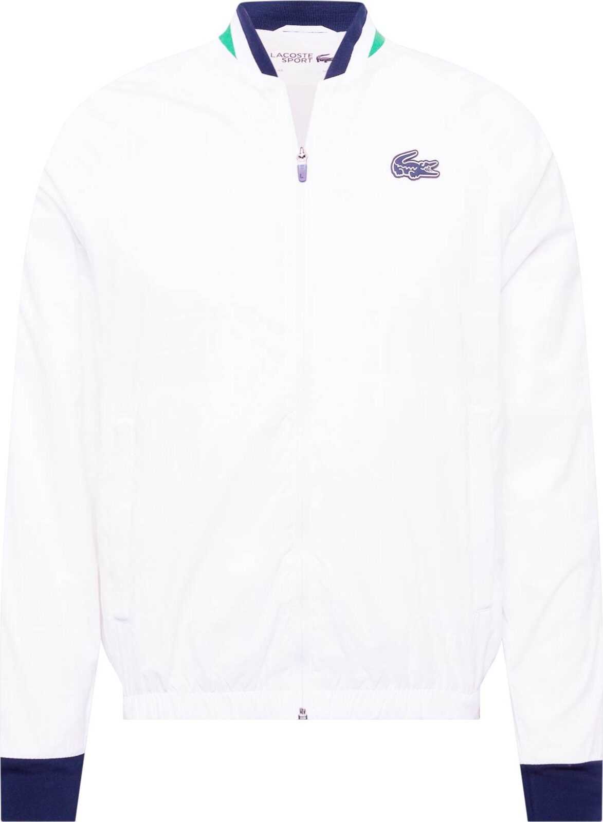 Lacoste Sport Sportovní bunda bílá / námořnická modř / trávově zelená