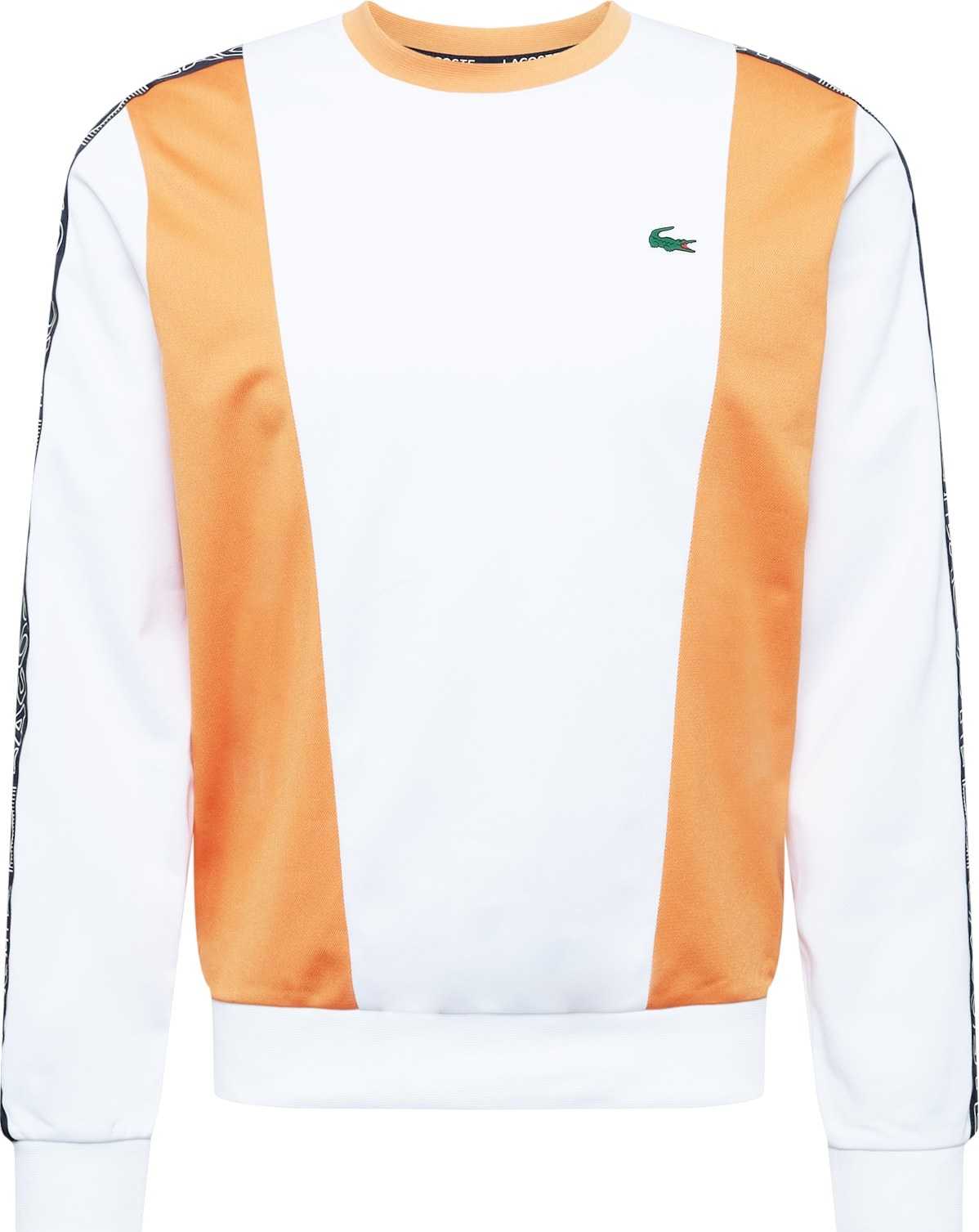 Lacoste Sport Sportovní mikina bílá / oranžová / černá / námořnická modř