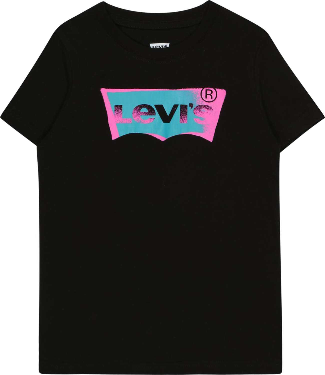 LEVI'S Tričko černá / azurová modrá / pink