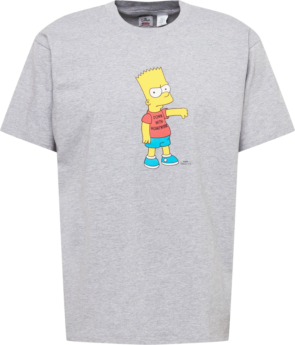 LEVI'S Tričko 'SIMPSONS' šedý melír / žlutá / bílá / světle červená / tyrkysová