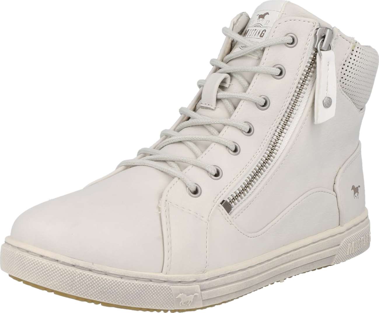 MUSTANG Kotníkové tenisky offwhite / kámen