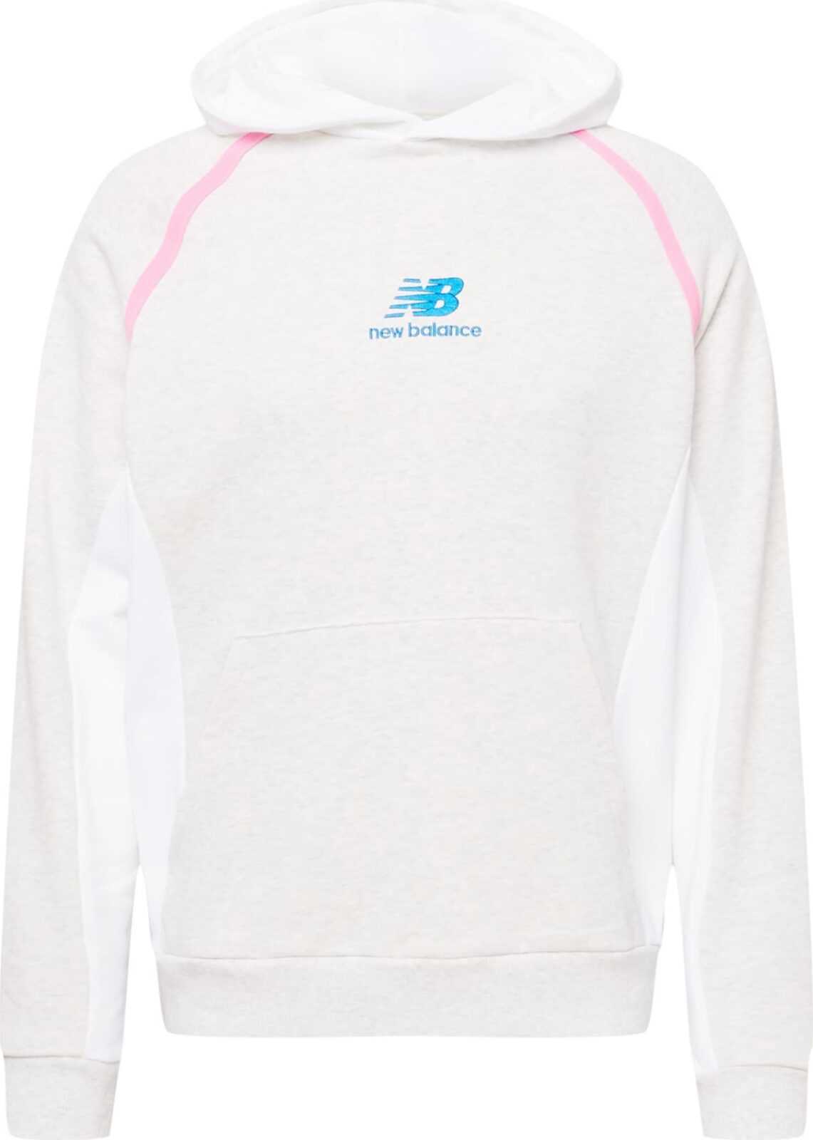 new balance Mikina světle růžová / královská modrá / bílá / šedý melír