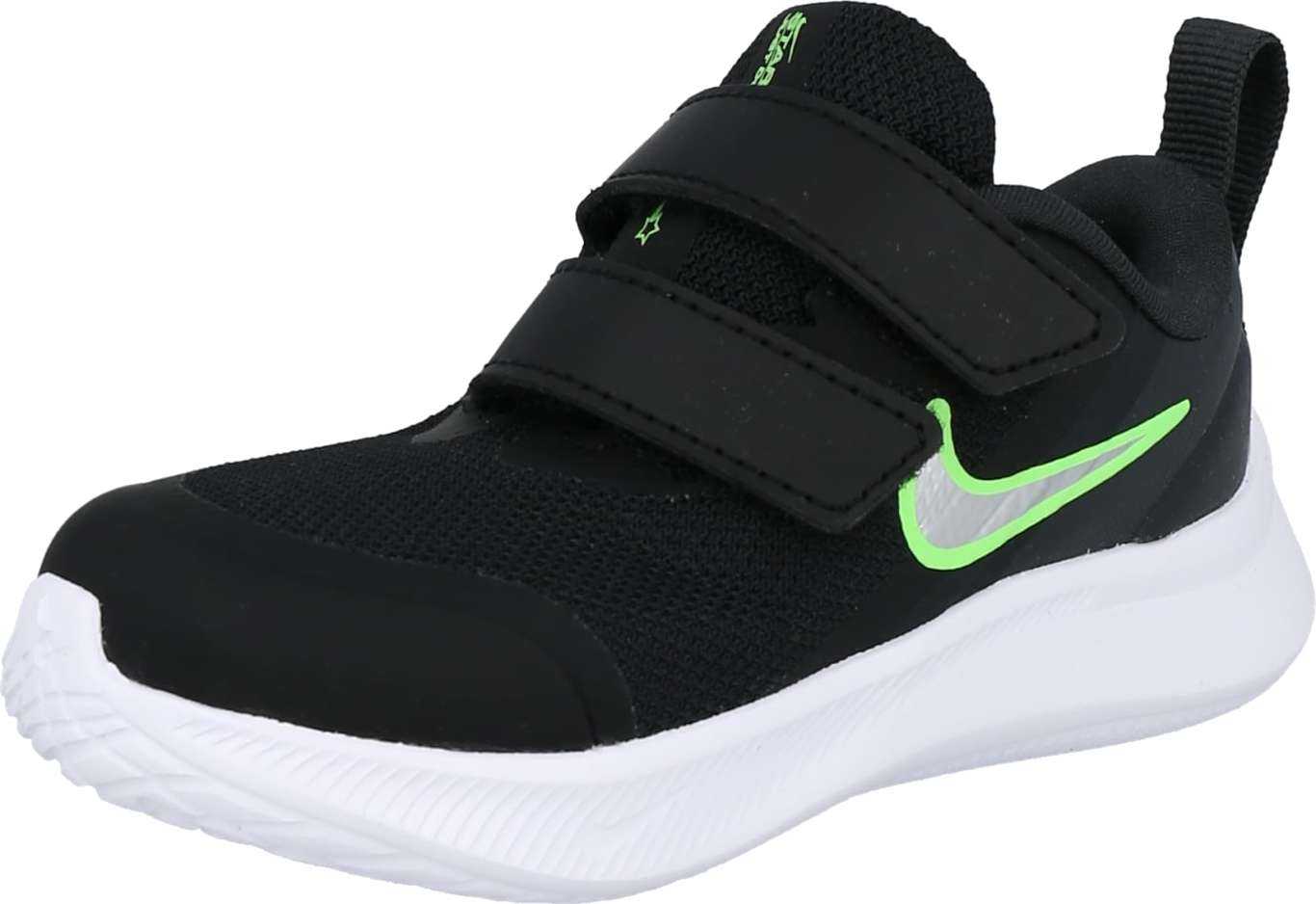NIKE Sportovní boty 'Star Runner' černá / svítivě zelená